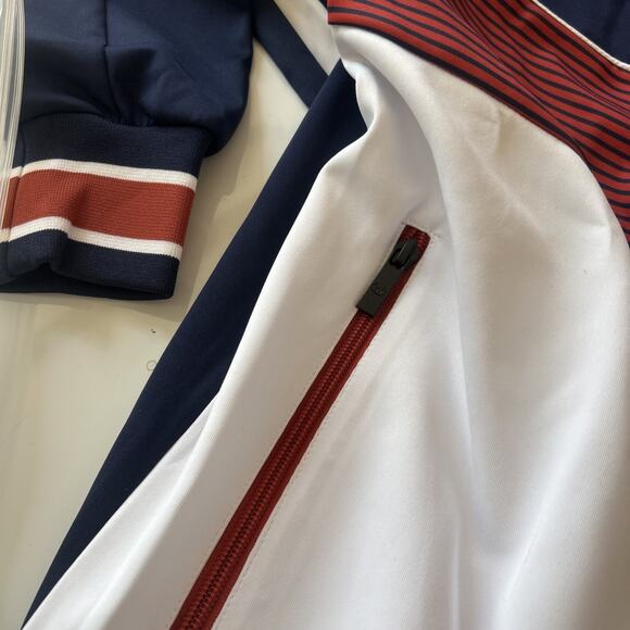 Jian Wang Medium Track Suit Jacket Jogging Pants Athleisure 90’s Y2K Navy Blue - Picture 13 of 16